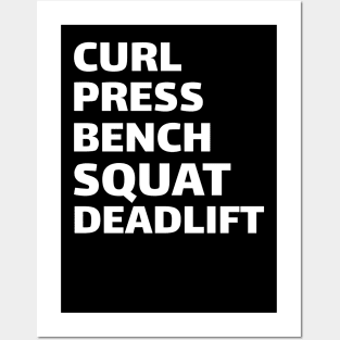 Workout Motivation | Curl Press Bench Squat Deadlift Posters and Art